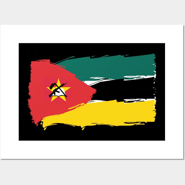 Mozambique painted flag Wall Art by Luso Store